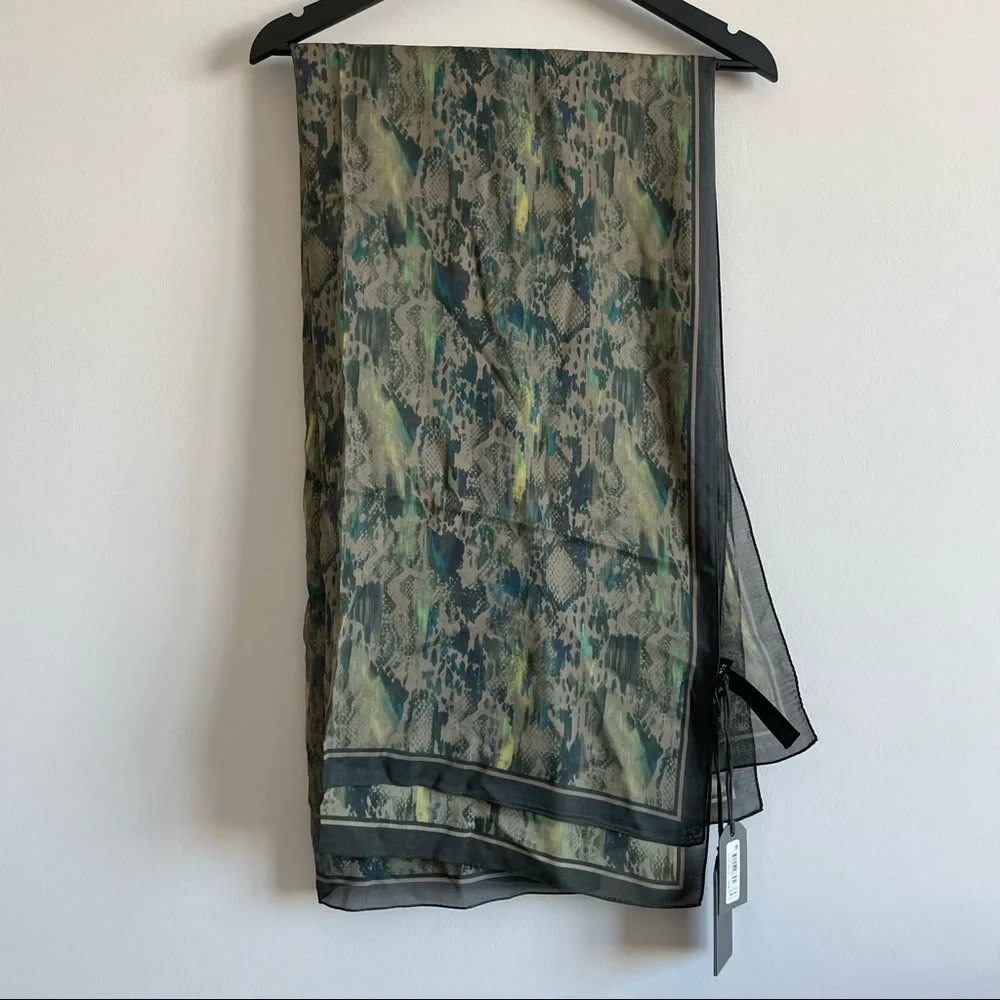 ALL SAINTS Masala Square Scarf In Rainbow Khaki